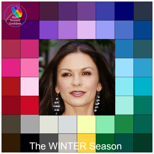 Seasonal Color Analysis Chart with Color Wheel Palette for Cold